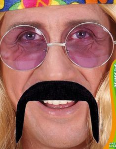 70-tals Svart Lösmustasch