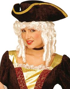 Milady -vit våfflad peruk