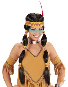 Indianperuk till Dam med Hårband