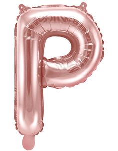 Bokstaven P - Roseguldfärgad 35 cm Folieballong