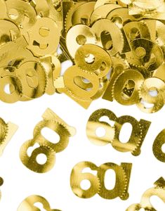 Gullfarget Bordkonfetti med Små 60 tall