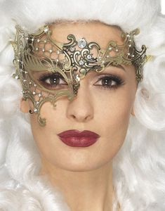 Guldfärgad Filigree Ögonmask i Metall