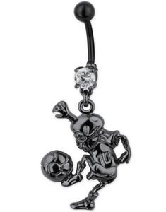 Fotball Skeleton Navelpiercing - Svart