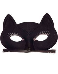 Black Cat - Svart Kattmask Med Morrhår