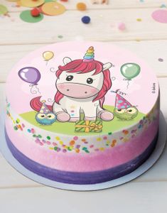 Kakebilde med Motiv av en Søt Enhjørning Baby