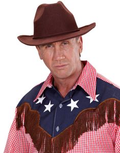 Brun Cowboy Hatt m/Snöre