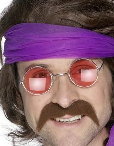 70-Tals mustasch – Mörkbrun Lösmustasch