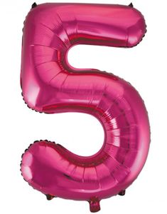 Talet 5 - Rosa JUMBO Folieballong 86 cm