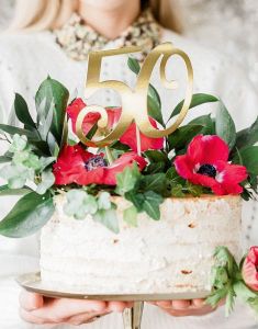 Födelsedags "50" Cake topper ca 20,5 cm