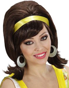 60's Hairdo - Mörkbrun Peruk