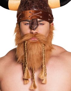 Vikingaskägg och Mustasch med Flätor