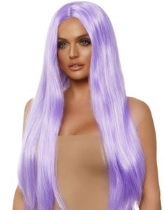 Lavendelfärgad Extra Lång Peruk - Lyser under UV/Blacklight