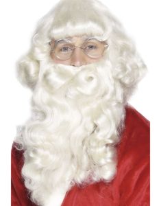 Vit Tomteperuk och Skägg med Mustasch