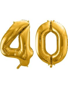 40 års ballonger - 35 cm guld