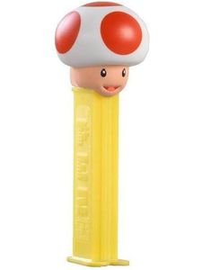 Super Mario Toad Pez-Hållare med 2 stk Pez Förpackningar