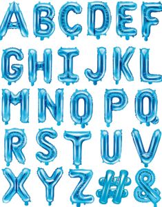 Blå Bokstavballonger A-Z - 35 cm