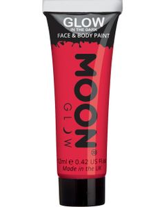 Röd Glow in the Dark Ansikts- och Kroppsfärg 12 ml