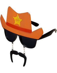 Cowboyglasögon med Brun Hatt och Mustasch