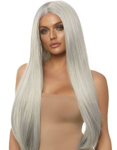 Grå Extra Lång Peruk