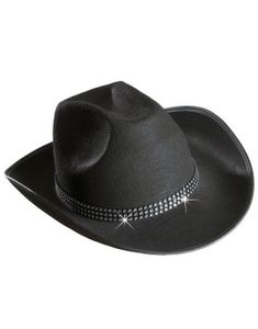 Svart Cowboyhatt med Strasskant