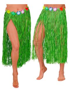 Grön Kjol med Blommigt Bälte 80 cm