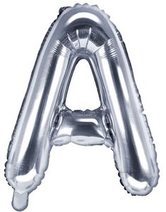 Bokstaven A - Silverfärgad 35 cm Folieballong