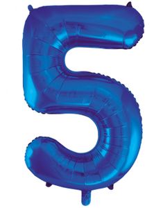 Talet 5 - Kungsblå JUMBO Folieballong 86 cm
