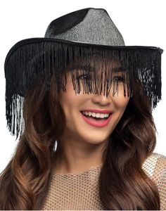 Cowboyhatt med Frynser – Holografisk Svart