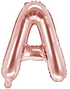 Bokstaven A - Roséguldfärgad 35 cm Folieballong