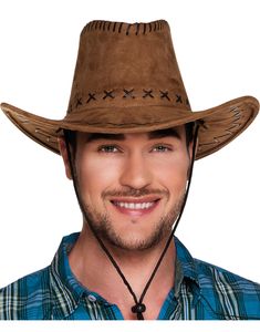 Skinnimiterad Brun Hög Cowboyhatt med Snodd