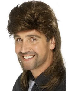 Jason/Mullet Peruk - 80-talet - Brun