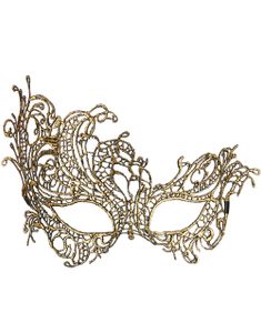Virkad Barock Ögonmask - Guldfärgad