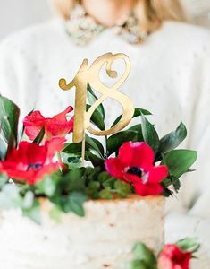 Bursdag "18" Kaketopp ca 20,5 cm