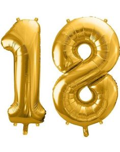 18 års ballonger - 86 cm guld