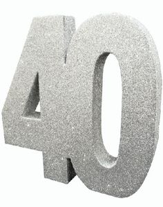 Silverfärgad Glittrande 40 År Bordsdekoration 20 cm