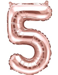 Talet 5 - Roséguldfärgad 35 cm Folieballong