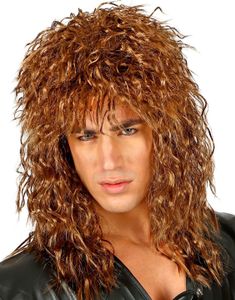 80's Rocke Stjerne Parykk - Brun