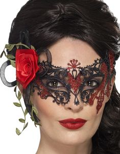 Glittrande Filigran Ögonmask med Blomma